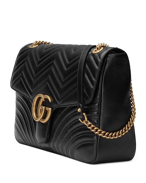 gucci marmont black on black|Gucci Marmont large shoulder bag.